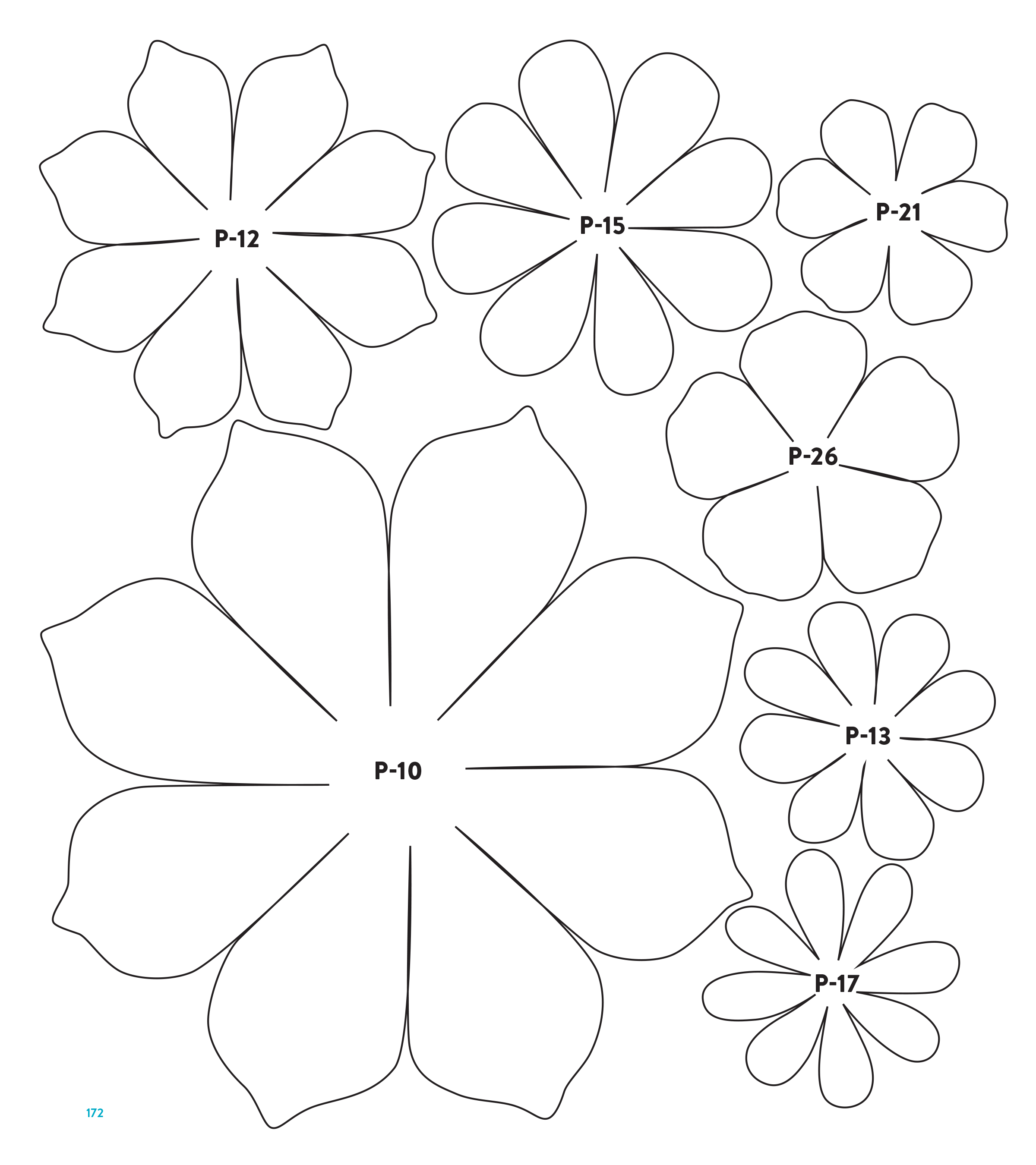 Paper Flower Cut Out Template from paperandpeony.com